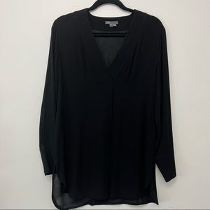 Vince Long Sleeve Black Sheer Top Sz Small